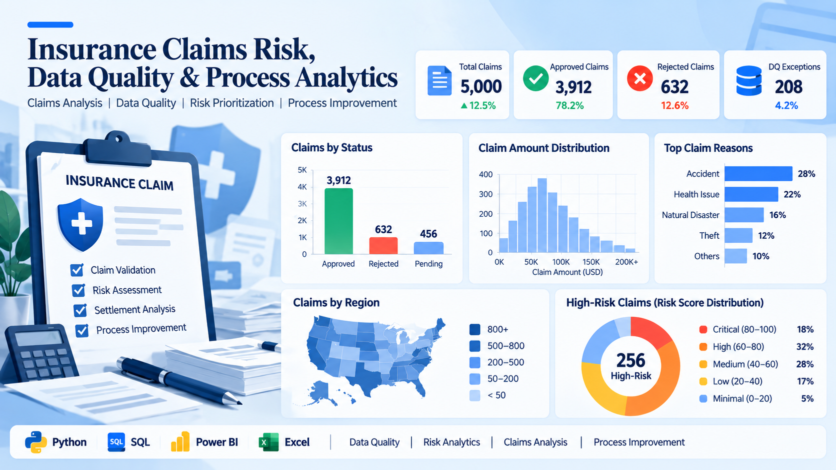 Insurance Claims Risk Data Quality and Process Analytics